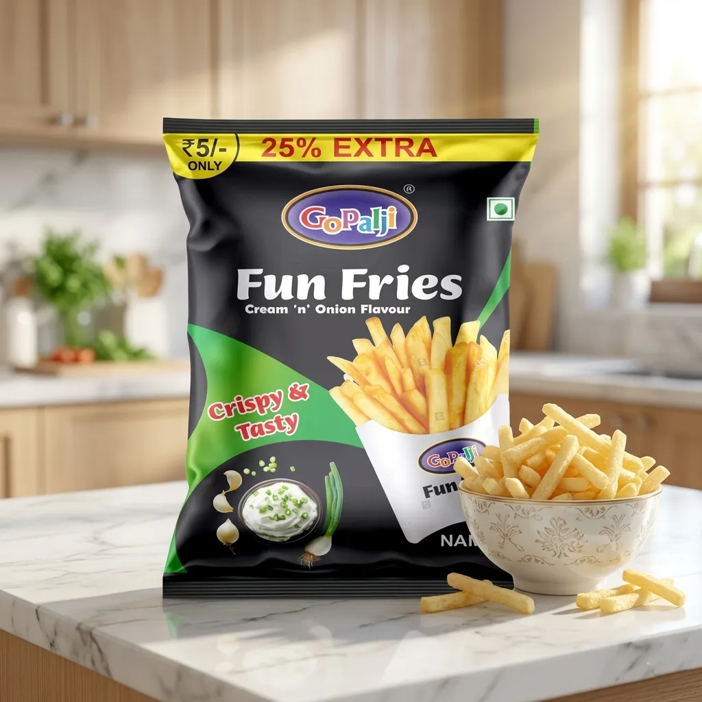 Gopalji Fun Fries Cream n Onion Namkeen